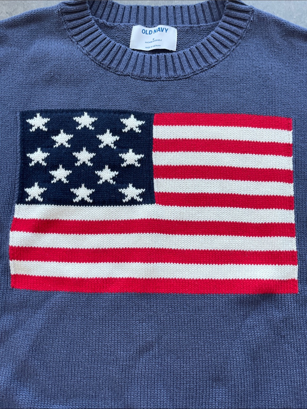Old Navy Navy Sweater with Flag Motif - Picture 4 of 7